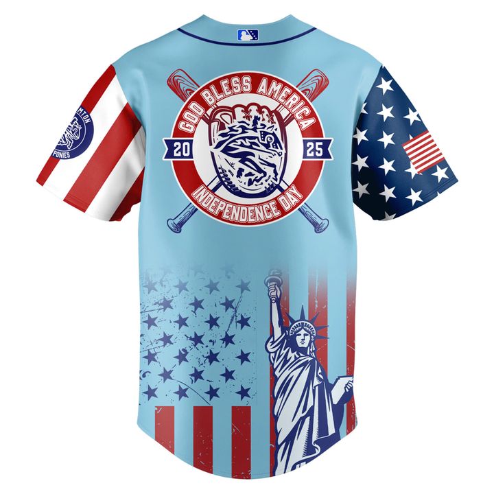 Binghamton Rumble Ponies MiLB Happy Independence Day Baseball Jersey Binghamton Rumble Ponies MiLB Happy Independence Day Baseball Jersey
