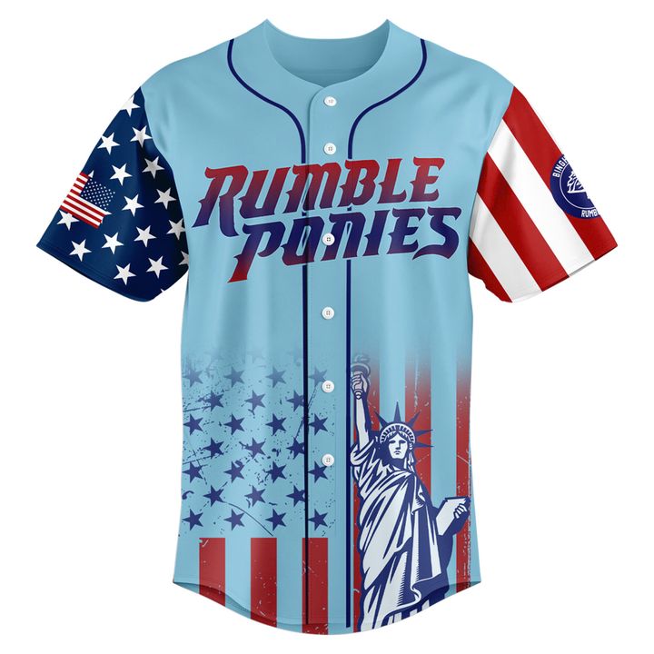 Binghamton Rumble Ponies MiLB Happy Independence Day Baseball Jersey Binghamton Rumble Ponies MiLB Happy Independence Day Baseball Jersey