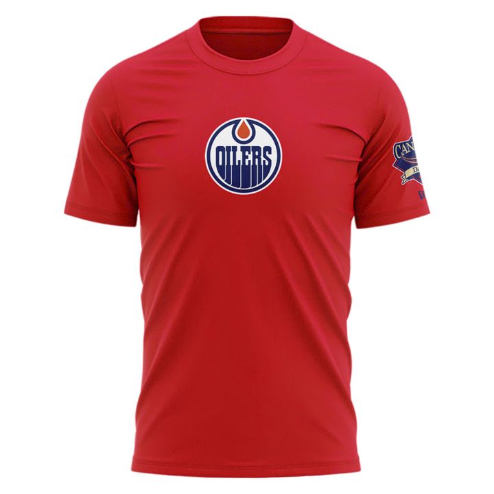 Edmonton Oilers Happy Canada Day T-Shirt Edmonton Oilers Happy Canada Day T-Shirt