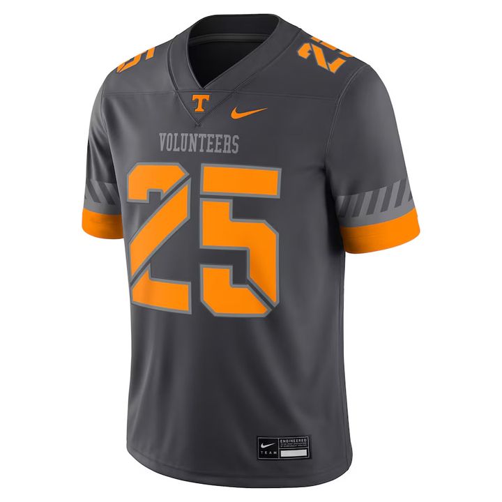 Tennessee Volunteers A Smokey Grey Football Jersey Tennessee Volunteers A Smokey Grey Football Jersey