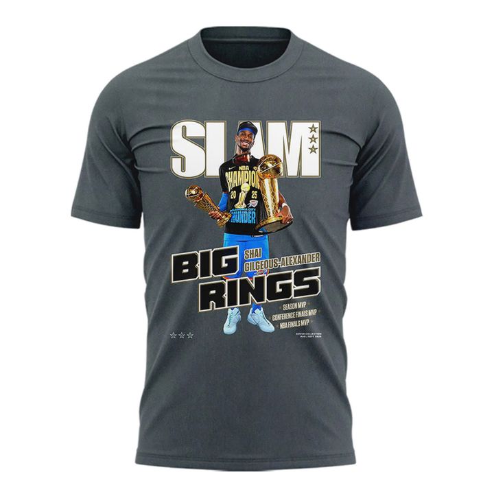 Oklahoma City Thunder SLAM Gilgeous-Alexander Gray Tee Oklahoma City Thunder SLAM Gilgeous-Alexander Gray Tee
