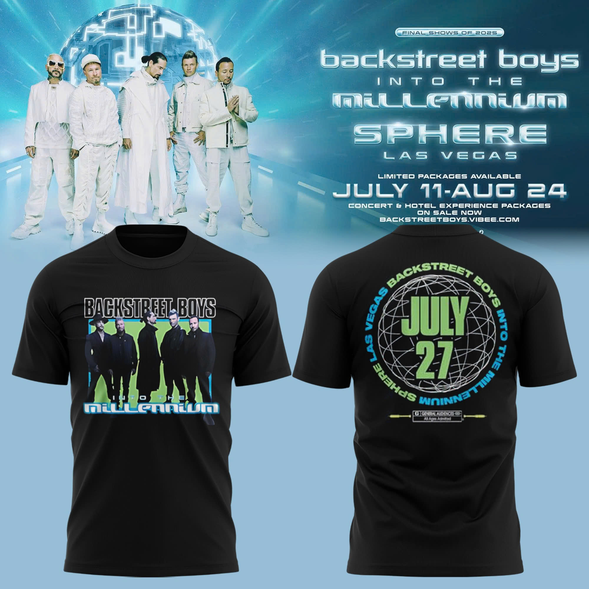 The Backstreet Boys x Las Vegas Residency July 27 T-Shirt The Backstreet Boys x Las Vegas Residency July 27 T-Shirt