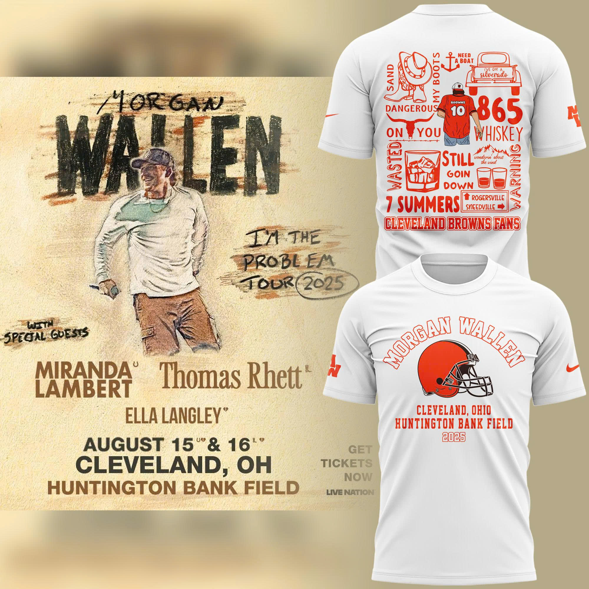 Cleveland Browns x Morgan Wallen World Tour 2025 Shirt For Fans Cleveland Browns x Morgan Wallen World Tour 2025 Shirt For Fans
