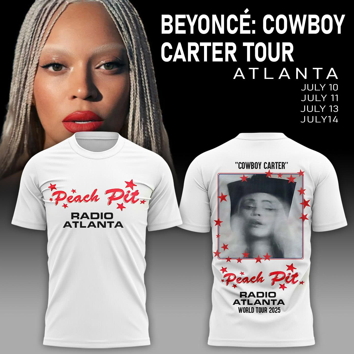 Beyoncé Cowboy Carter Tour 2025 CCT Atlanta Exclusive T-shirt Beyoncé Cowboy Carter Tour 2025 CCT Atlanta Exclusive T-shirt