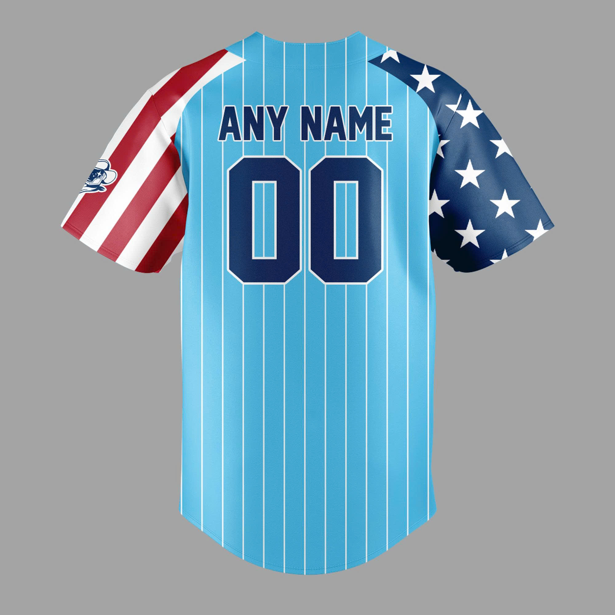 Sugar Land Space Cowboys 4th of July Patriotic Custom Baseball Jersey Sugar Land Space Cowboys 4th of July Patriotic Custom Baseball Jersey