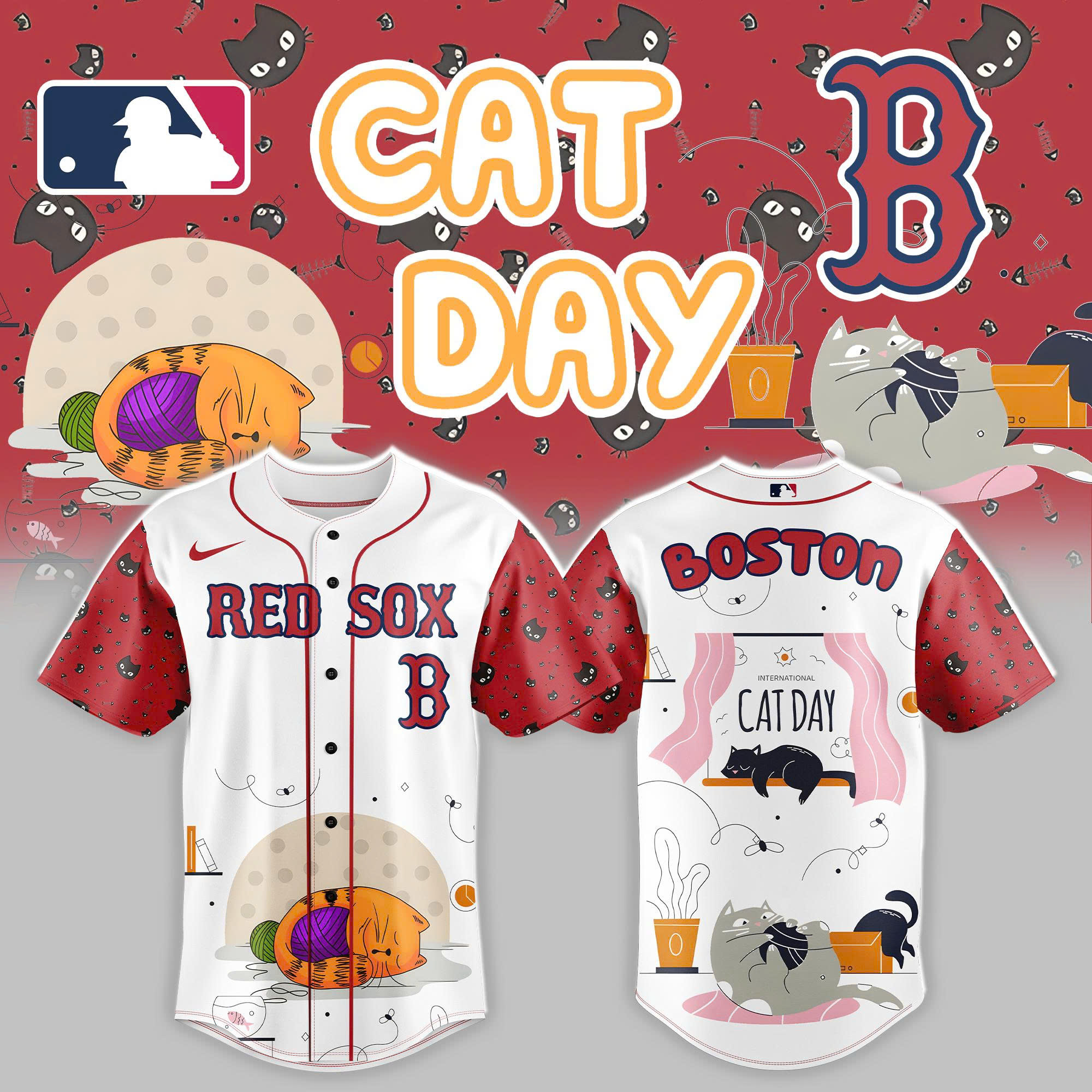 Boston Red Sox x Cat Day 2025 Special Edition Baseball Jersey Boston Red Sox x Cat Day 2025 Special Edition Baseball Jersey