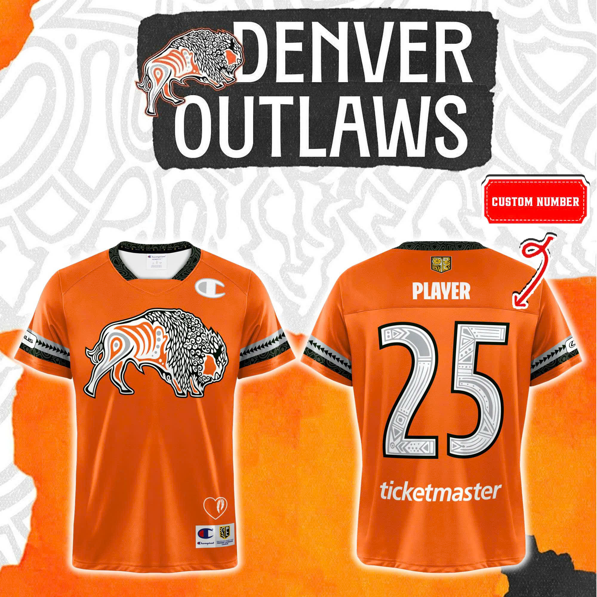 Denver Outlaws Indigenous Heritage Custom Foootbal Jersey Denver Outlaws Indigenous Heritage Custom Foootbal Jersey