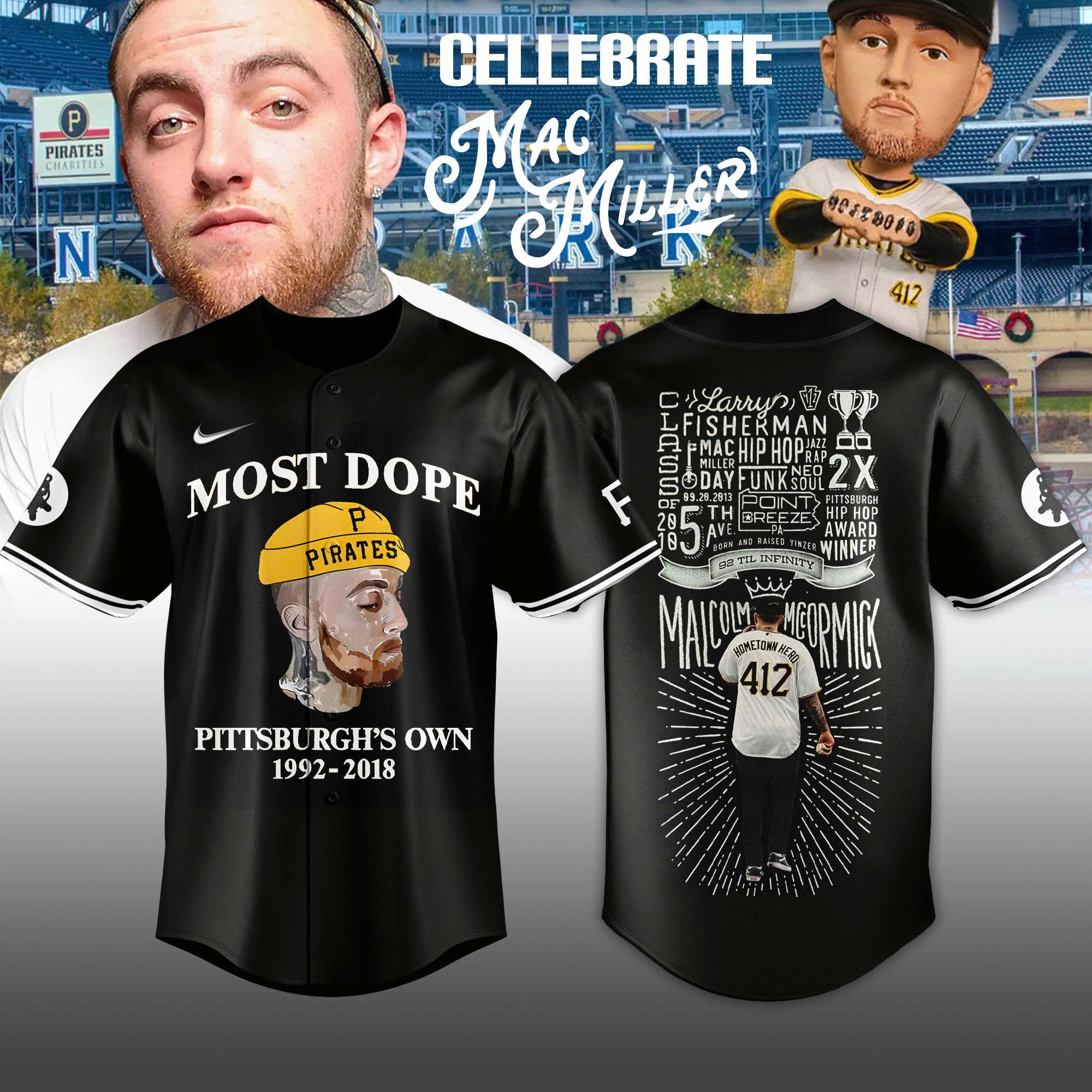 Pittsburgh Pirates x Celebrate Mac Miller Night 2025 Limited Edition Jersey Pittsburgh Pirates x Celebrate Mac Miller Night 2025 Limited Edition Jersey
