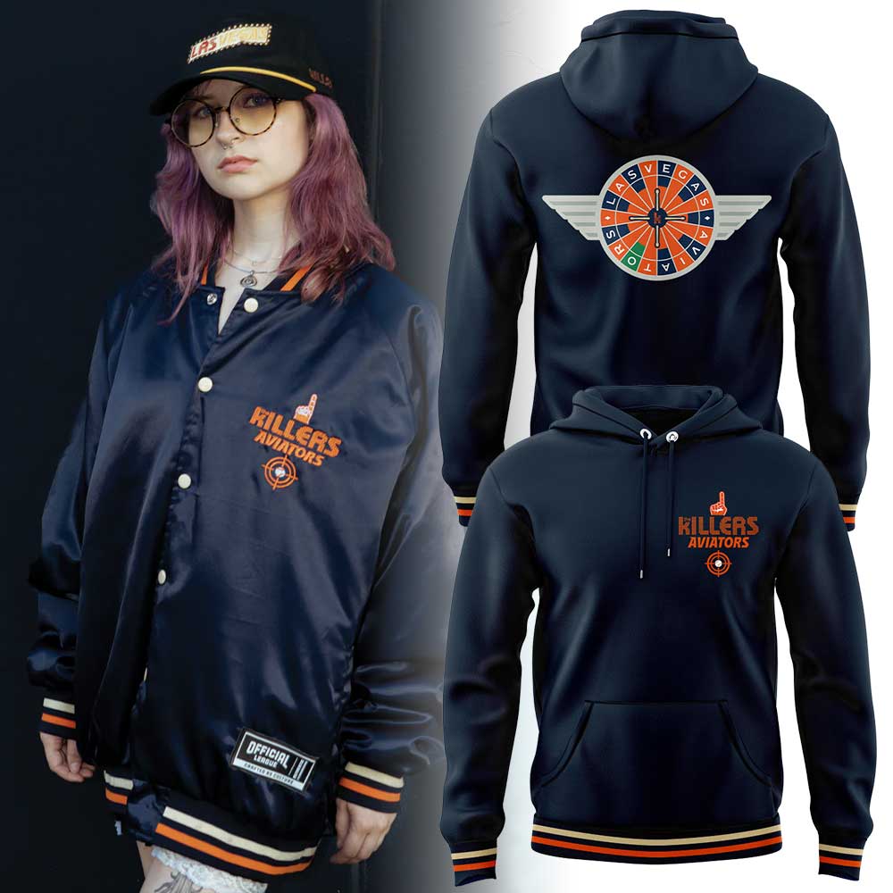 The Killers x Las Vegas Aviators Navy Satin Limited Hoodie Set The Killers x Las Vegas Aviators Navy Satin Limited Hoodie Set