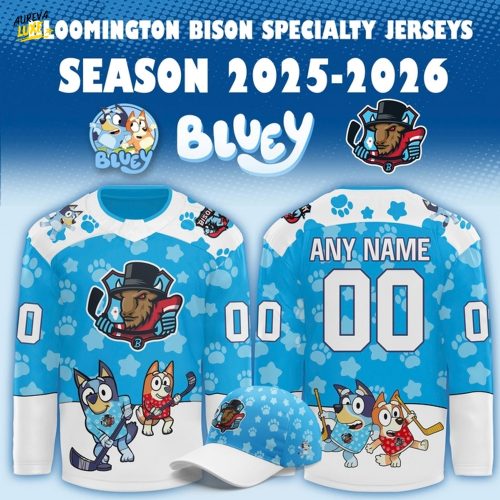 Bloomington Bison x Bluey Night Season 2025 Hockey Jersey