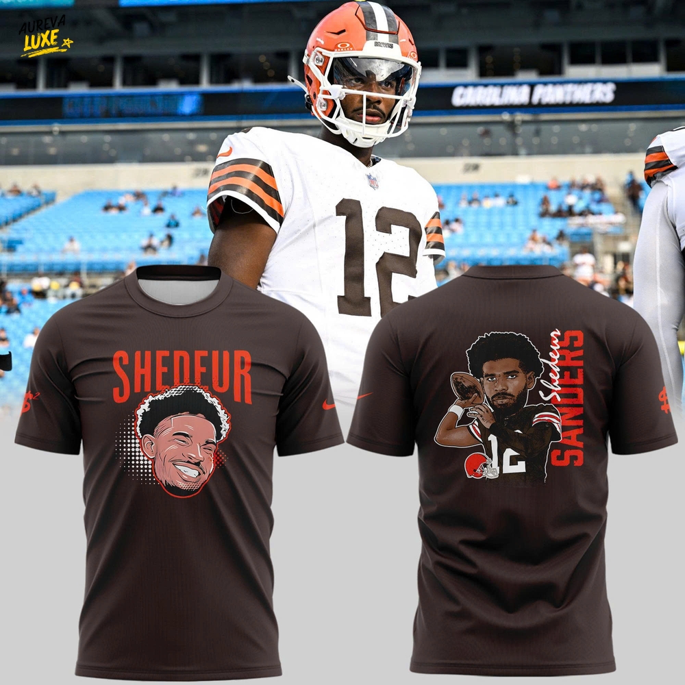 Cleveland Browns x Shedeur Sanders Brown Graphic Player Shirt Cleveland Browns x Shedeur Sanders Brown Graphic Player Shirt