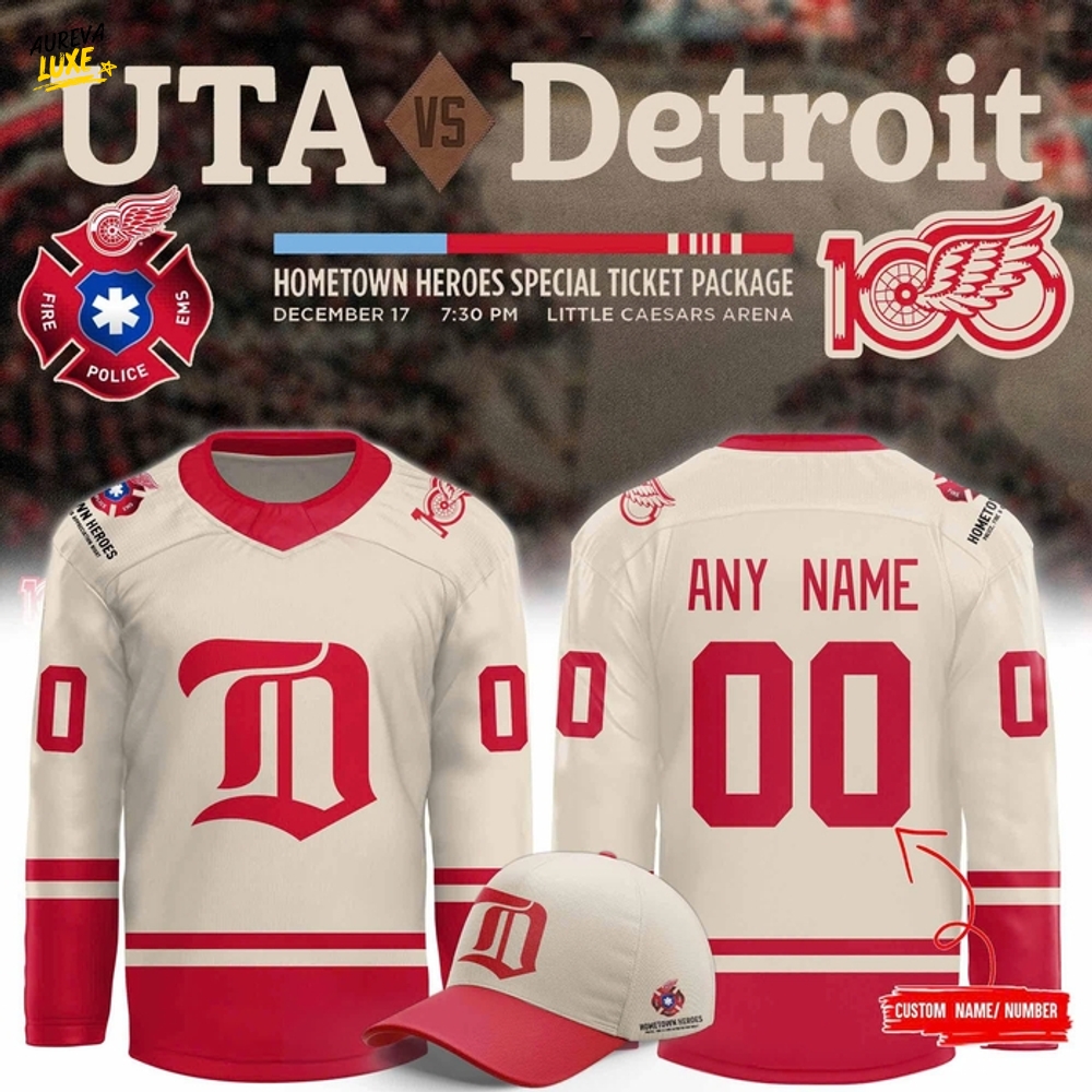 Detroit Red Wings 2025 Hometown Heroes Night Red Hockey Jersey Detroit Red Wings 2025 Hometown Heroes Night Red Hockey Jersey