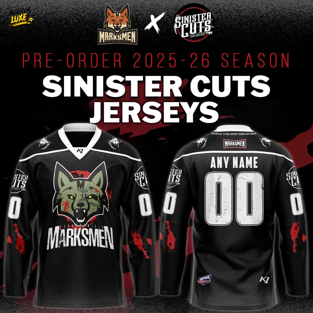 Fayetteville Marksmen Sinister Cuts 2025 Special Hockey Jersey Fayetteville Marksmen Sinister Cuts 2025 Special Hockey Jersey