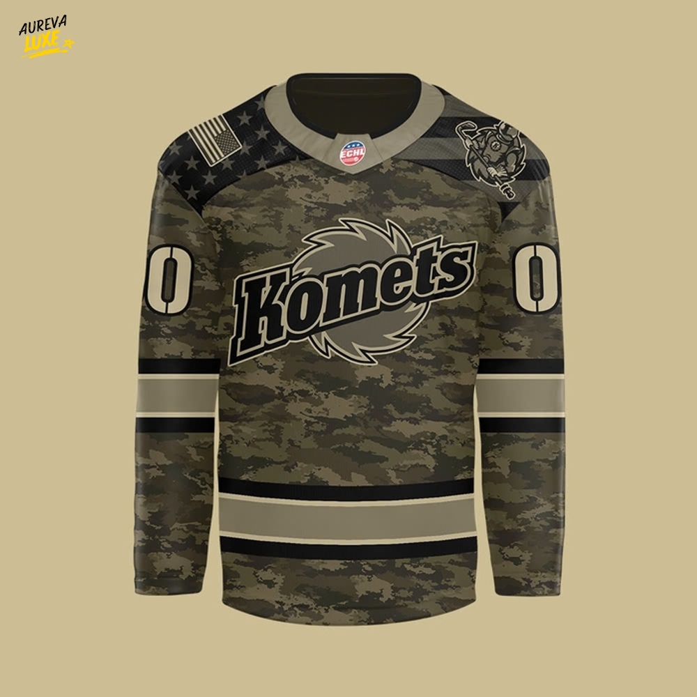 Fort Wayne Komets x Military Night Appreciation Custom Hockey Jersey Fort Wayne Komets x Military Night Appreciation Custom Hockey Jersey