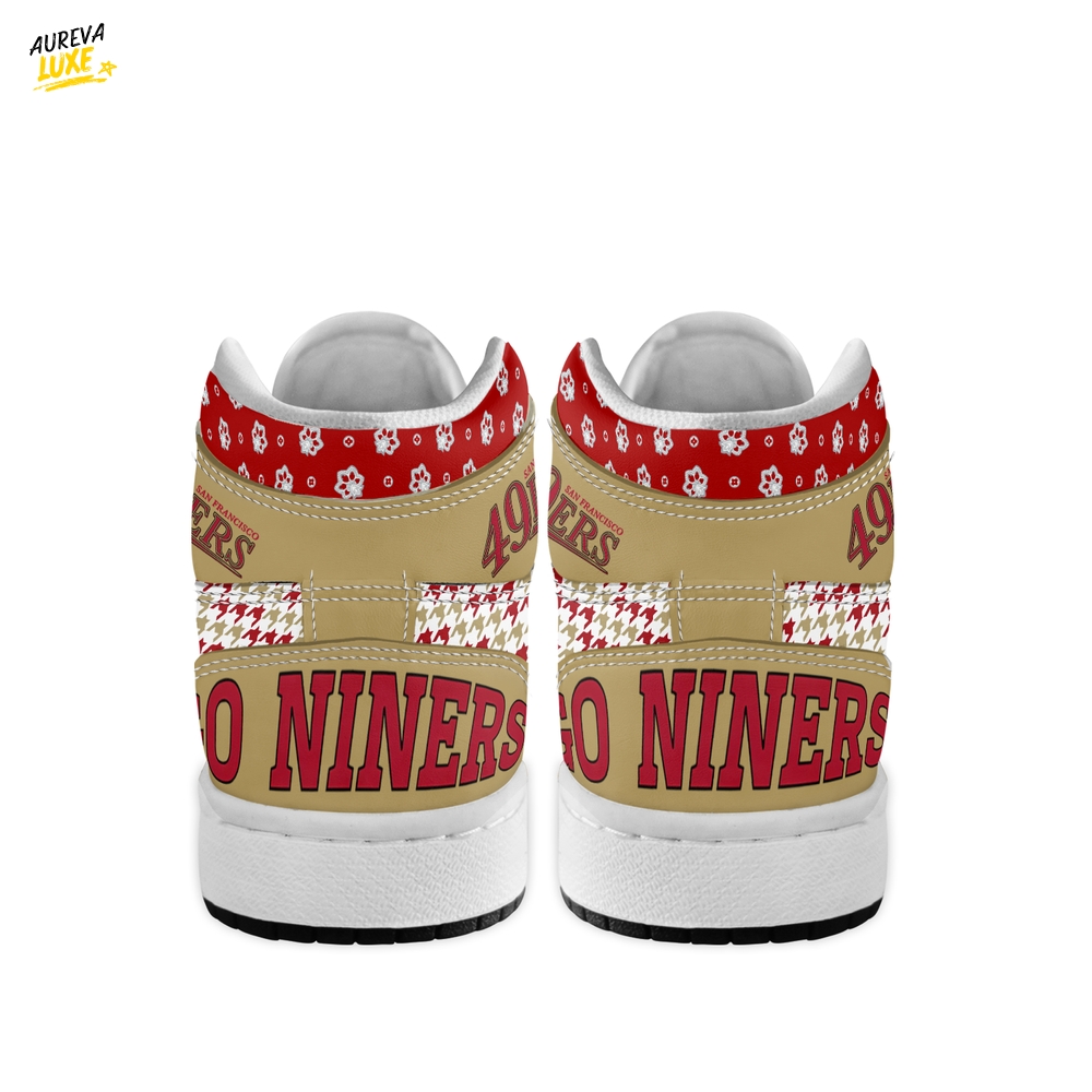 Gleammerch San Francisco 49ers AJ1 High Sneakers Shoes For Men And Women Gleammerch San Francisco 49ers AJ1 High Sneakers Shoes For Men And Women