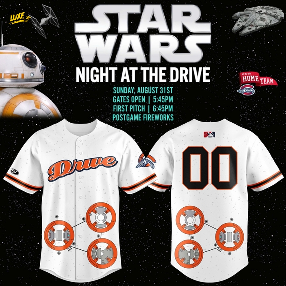 Greenville Drive x Star Wars Night 2025 Custom Baseball Jersey Greenville Drive x Star Wars Night 2025 Custom Baseball Jersey