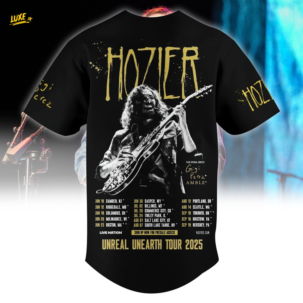 Hozier Unreal Unearth Tour 2025 Premium Baseball Jersey Hozier Unreal Unearth Tour 2025 Premium Baseball Jersey
