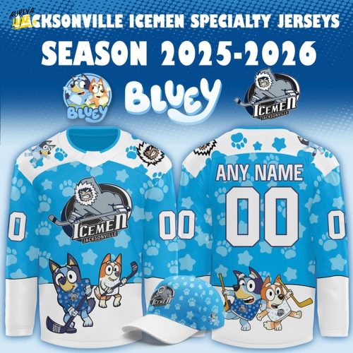 Jacksonville Icemen x Bluey Night Season 2025 Hockey Jersey