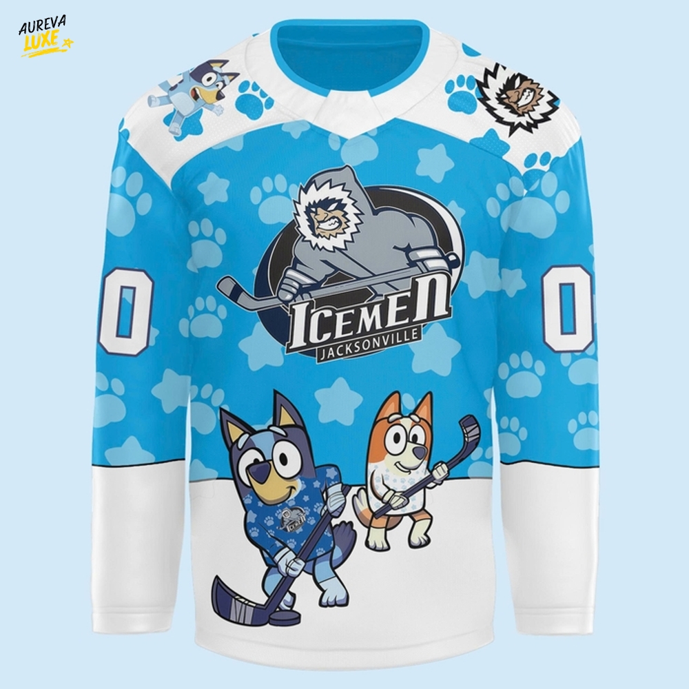 Jacksonville Icemen x Bluey Night Season 2025 Hockey Jersey Jacksonville Icemen x Bluey Night Season 2025 Hockey Jersey