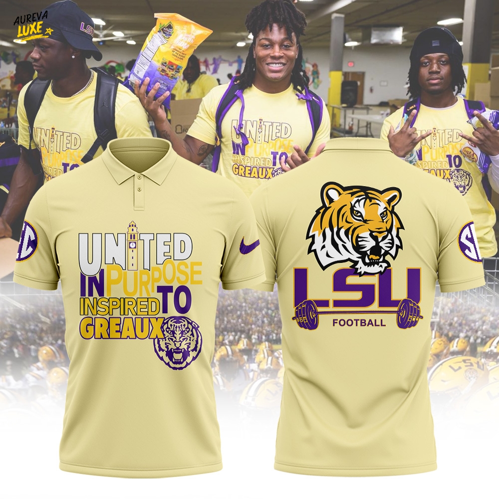 LSU Tigers "United in Purpose Inspired to Greaux" Special Polo - Yellow LSU Tigers "United in Purpose Inspired to Greaux" Special Polo - Yellow
