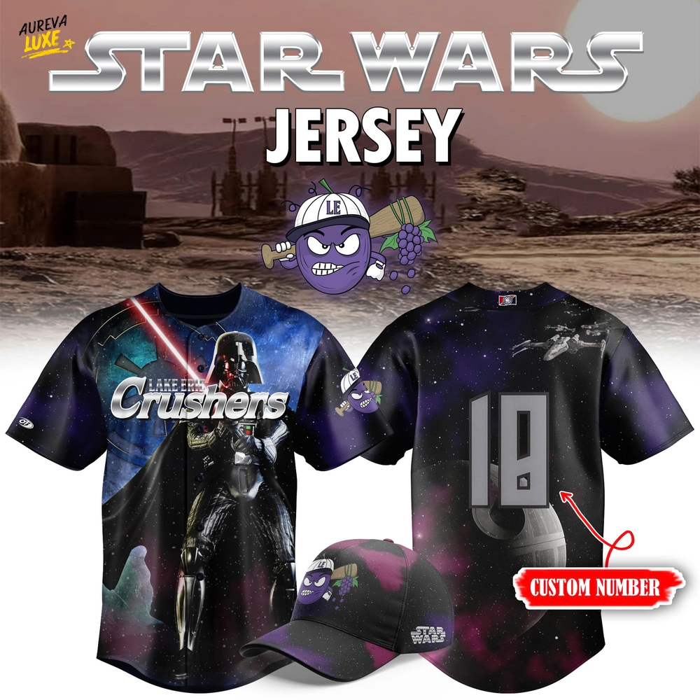 Lake Erie Crushers x Star Wars Night 2025 Custom Baseball Jersey Lake Erie Crushers x Star Wars Night 2025 Custom Baseball Jersey