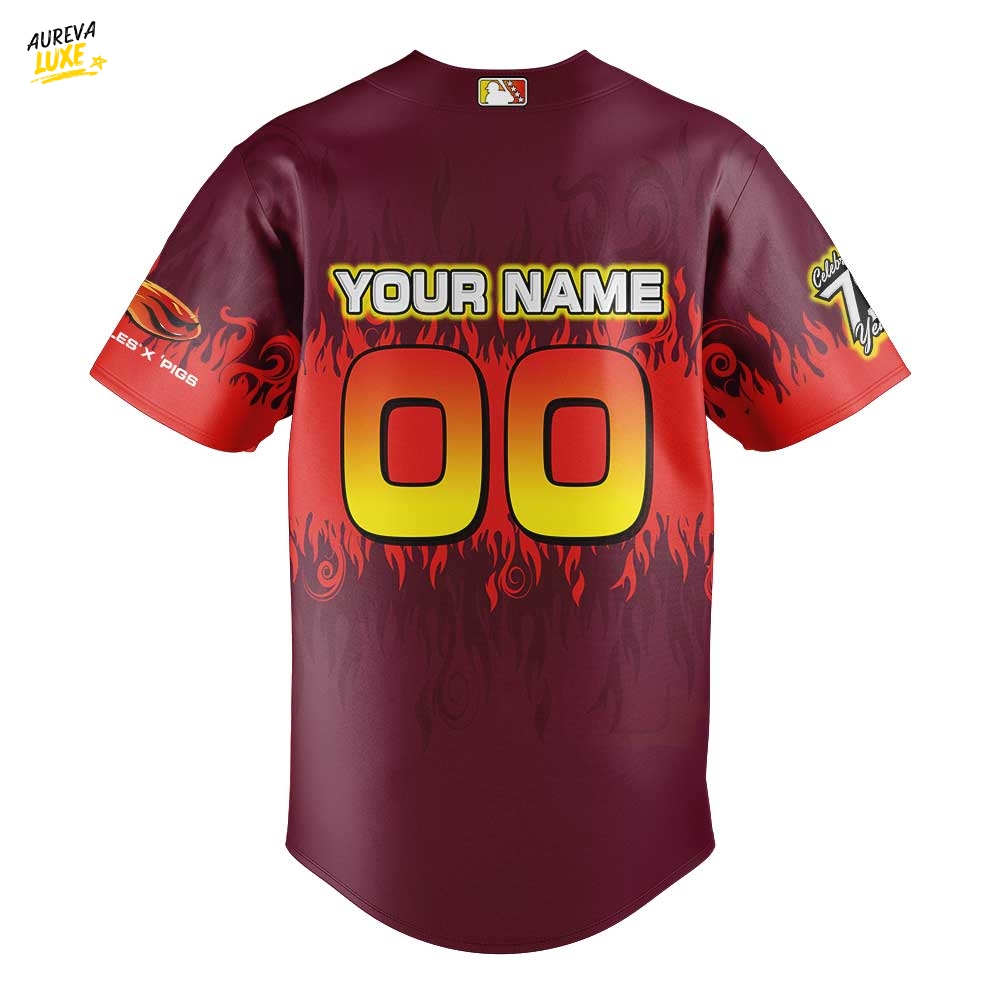 Lehigh Valley IronPigs x Hot Tamales Custom Name Baseball Jersey Lehigh Valley IronPigs x Hot Tamales Custom Name Baseball Jersey