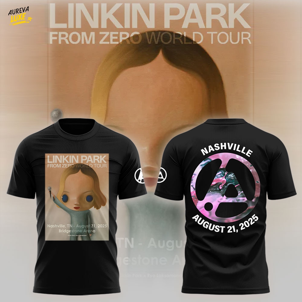 Linkin Park x Nashville From Zero World Tour 2025 Black Shirt Linkin Park x Nashville From Zero World Tour 2025 Black Shirt