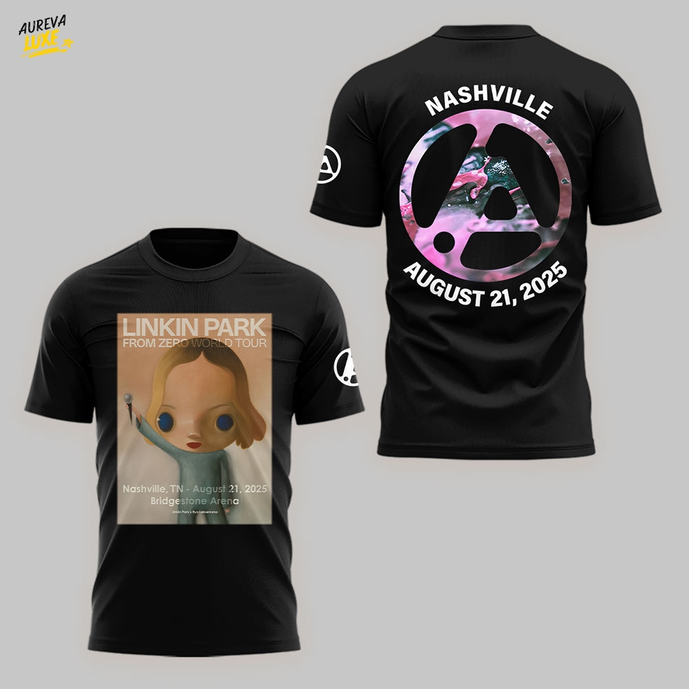 Linkin Park x Nashville From Zero World Tour 2025 Black Shirt Linkin Park x Nashville From Zero World Tour 2025 Black Shirt
