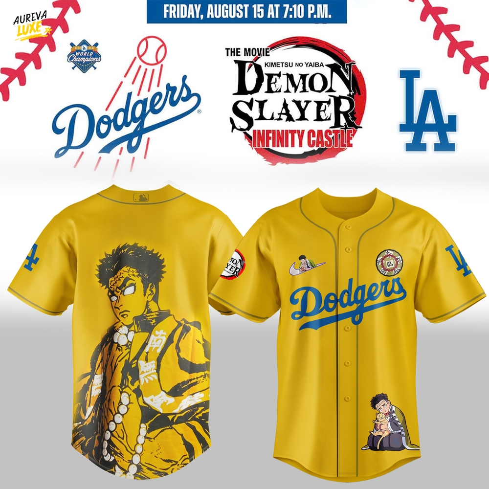 Los Angeles Dodgers Demon Slayer Gyomei Himejima Jersey 2025 Los Angeles Dodgers Demon Slayer Gyomei Himejima Jersey 2025