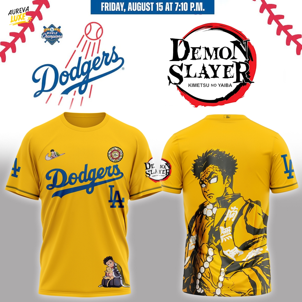 Los Angeles Dodgers Demon Slayer Gyomei Himejima Jersey 2025 Tshirt Los Angeles Dodgers Demon Slayer Gyomei Himejima Jersey 2025 Tshirt