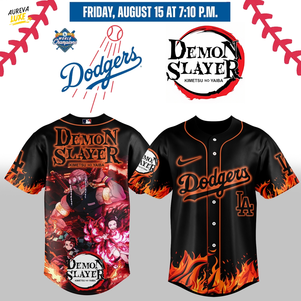 Los Angeles Dodgers Demon Slayer Jersey 2025 Los Angeles Dodgers Demon Slayer Jersey 2025
