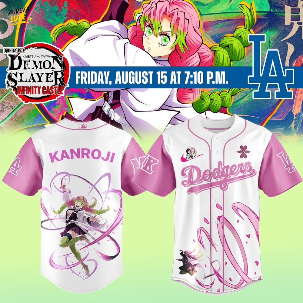 Los Angeles Dodgers Demon Slayer Mitsuri Kanroji Jersey 2025 Los Angeles Dodgers Demon Slayer Mitsuri Kanroji Jersey 2025