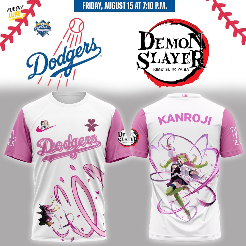 Los Angeles Dodgers Demon Slayer Mitsuri Kanroji Jersey 2025 Tshirt Los Angeles Dodgers Demon Slayer Mitsuri Kanroji Jersey 2025 Tshirt