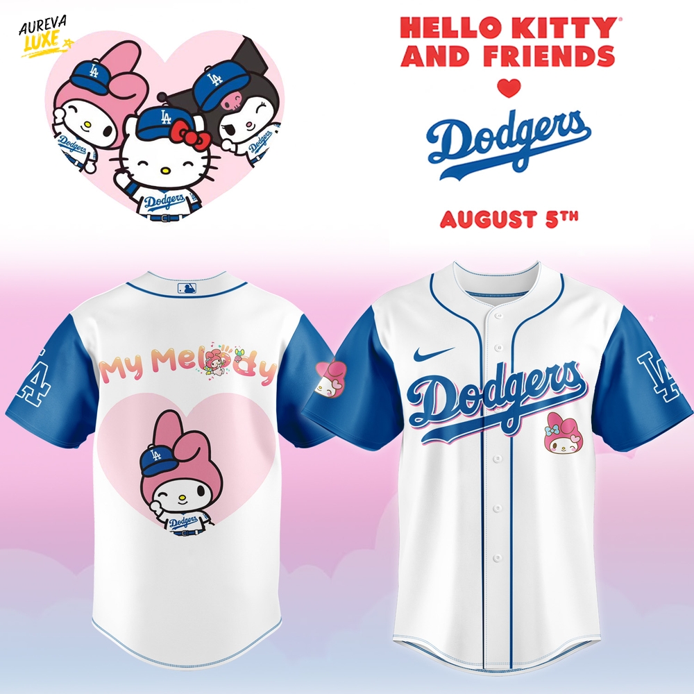 Los Angeles Dodgers x Hello Kitty Night Blue Melody Jersey 2025 Los Angeles Dodgers x Hello Kitty Night Blue Melody Jersey 2025