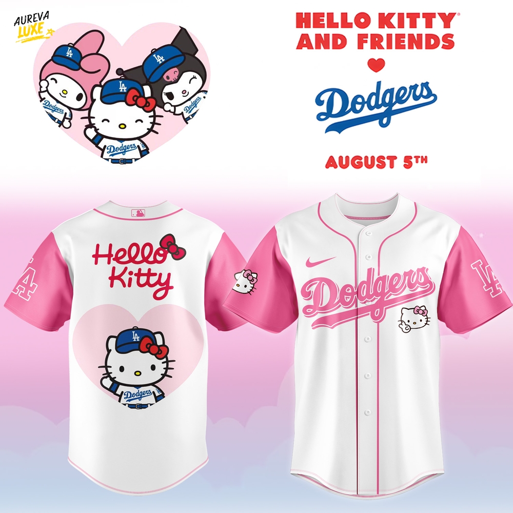 Los Angeles Dodgers x Hello Kitty Night Pink Kitty Jersey 2025 Los Angeles Dodgers x Hello Kitty Night Pink Kitty Jersey 2025