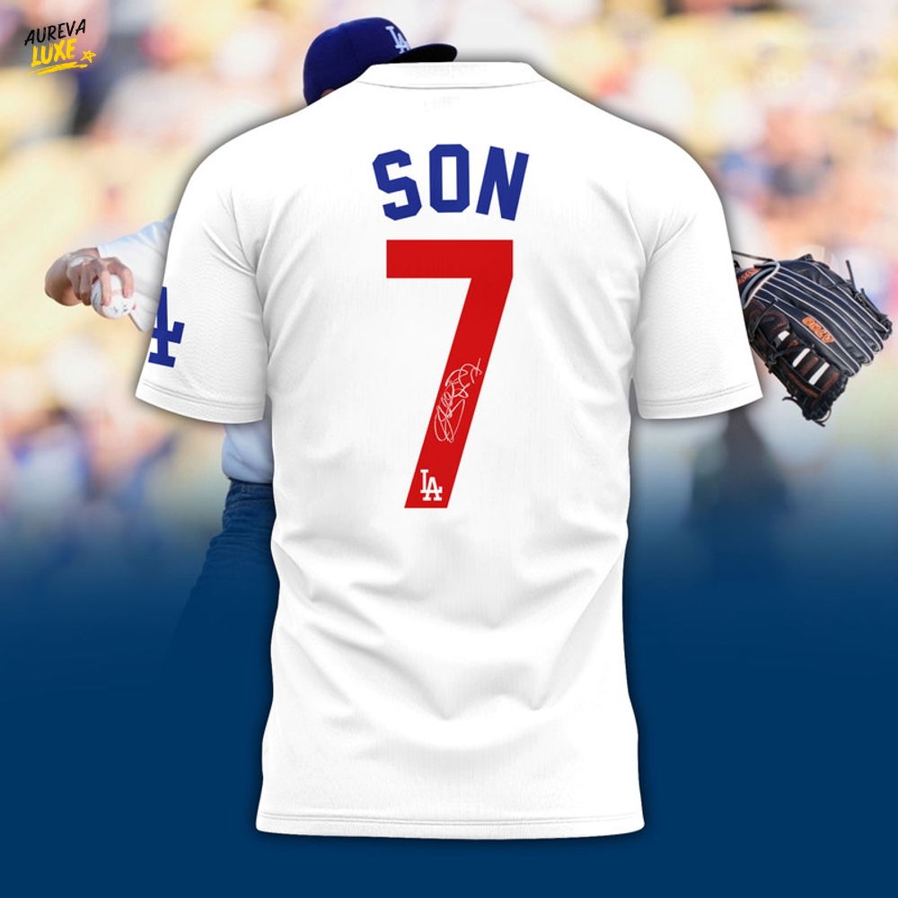 Los Angeles Dodgers x Son Heung-Min New 2025 Shirt Los Angeles Dodgers x Son Heung-Min New 2025 Shirt