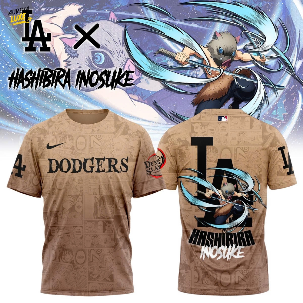 Los Angeles vs Demon slayer Hashibira Inosuke Tshirt Los Angeles vs Demon slayer Hashibira Inosuke Tshirt