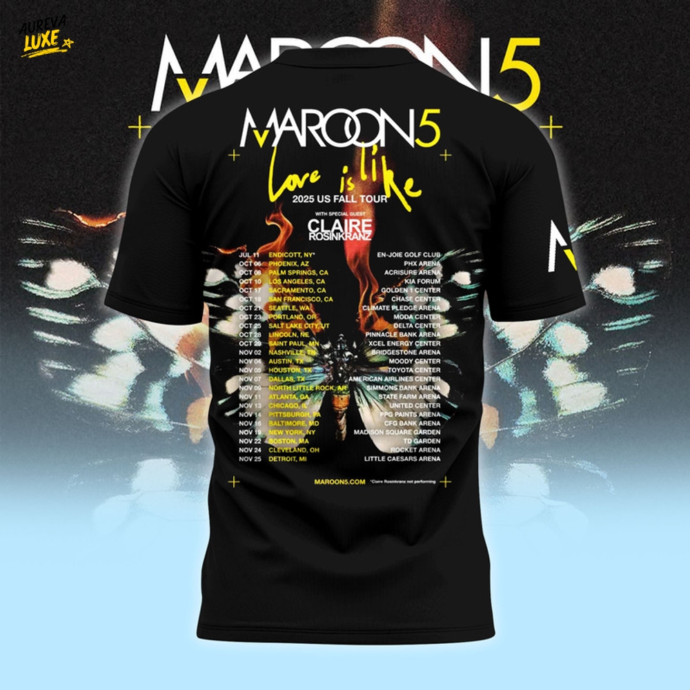 Maroon 5 Love Is Like 2025 US Fall Tour Premium Shirt Maroon 5 Love Is Like 2025 US Fall Tour Premium Shirt