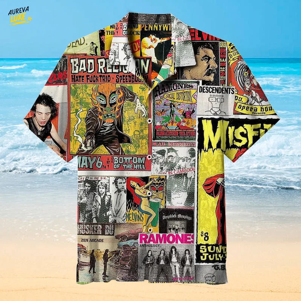 Punk Rock Collage Universal Hawaiian Shirt Punk Rock Collage Universal Hawaiian Shirt