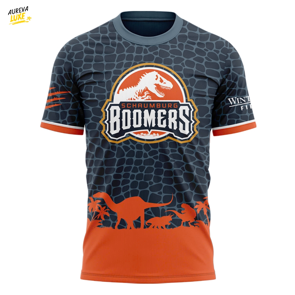 Schaumburg Boomers x Jurassic Ballpark 2025 T-Shirt Schaumburg Boomers x Jurassic Ballpark 2025 T-Shirt