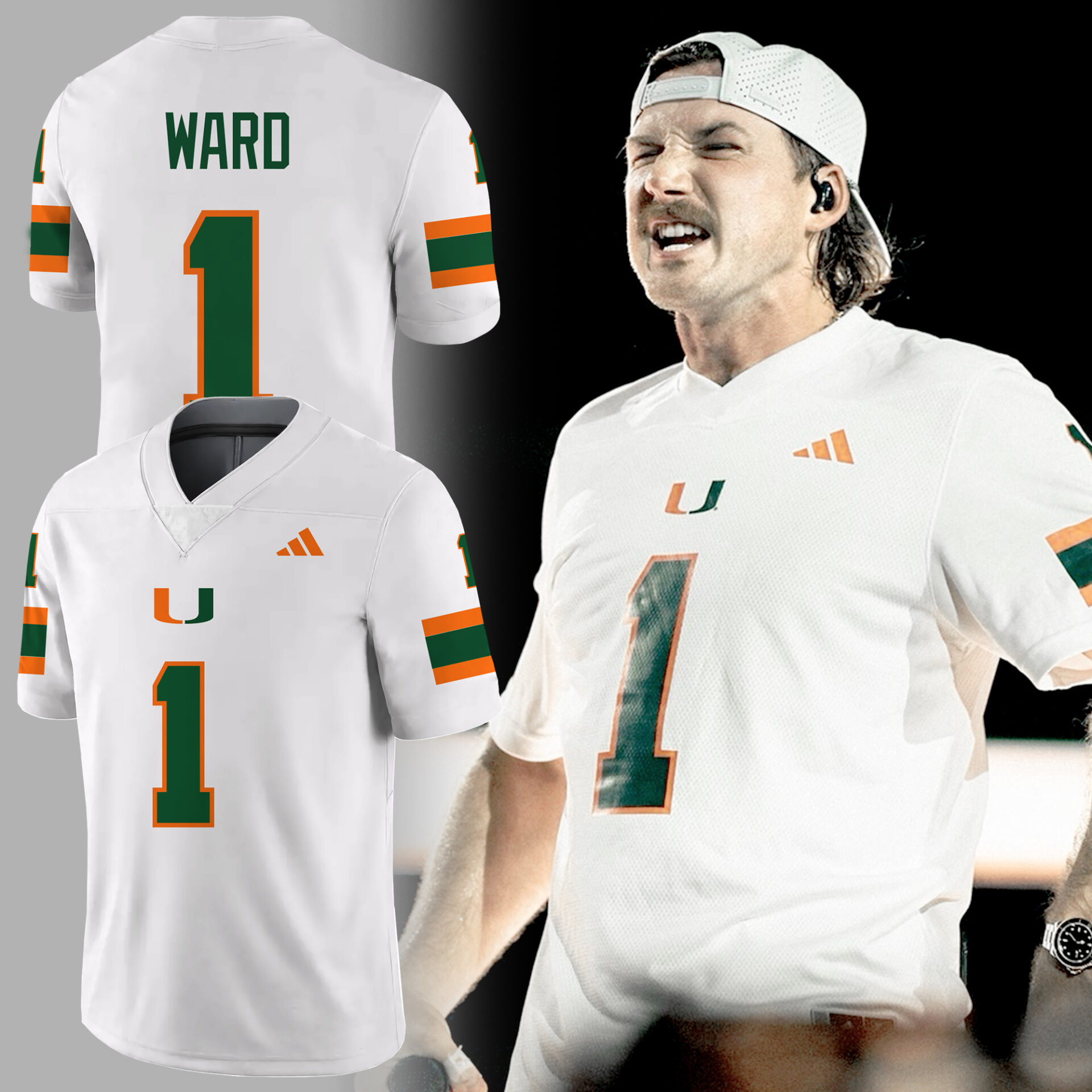 Morgan Wallen x Miami Hurricanes World Tour 2025 Football Jersey Morgan Wallen x Miami Hurricanes World Tour 2025 Football Jersey