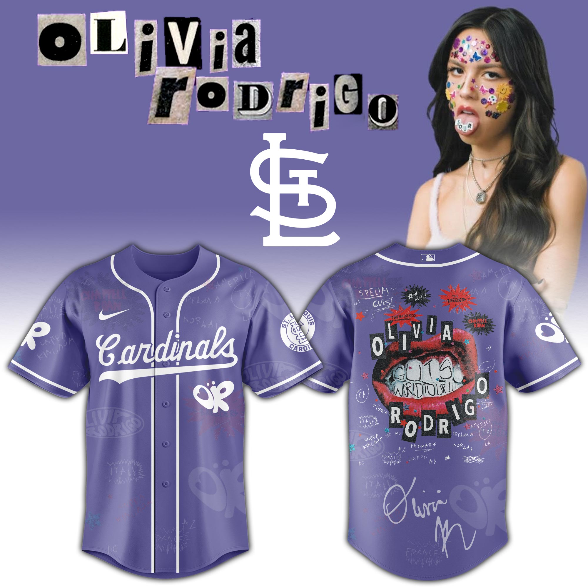 St. Louis Cardinals x Olivia Rodrigo “GUTS World Tour” 2025 Jersey Editions Limited St. Louis Cardinals x Olivia Rodrigo “GUTS World Tour” 2025 Jersey Editions Limited