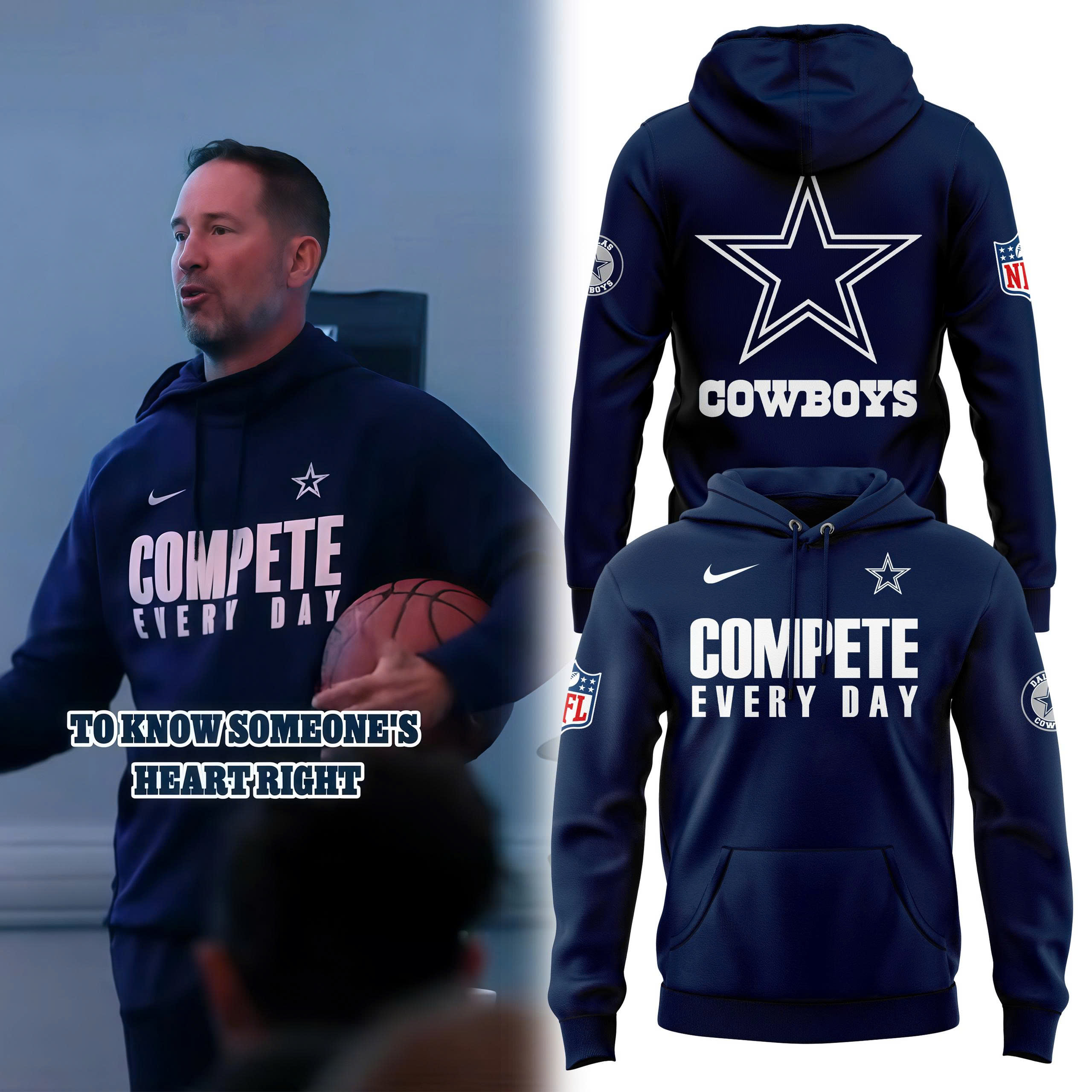 Brian Schottenheimer Dallas Cowboys "Compete Every Day" Hoodie 2025 Brian Schottenheimer Dallas Cowboys "Compete Every Day" Hoodie 2025