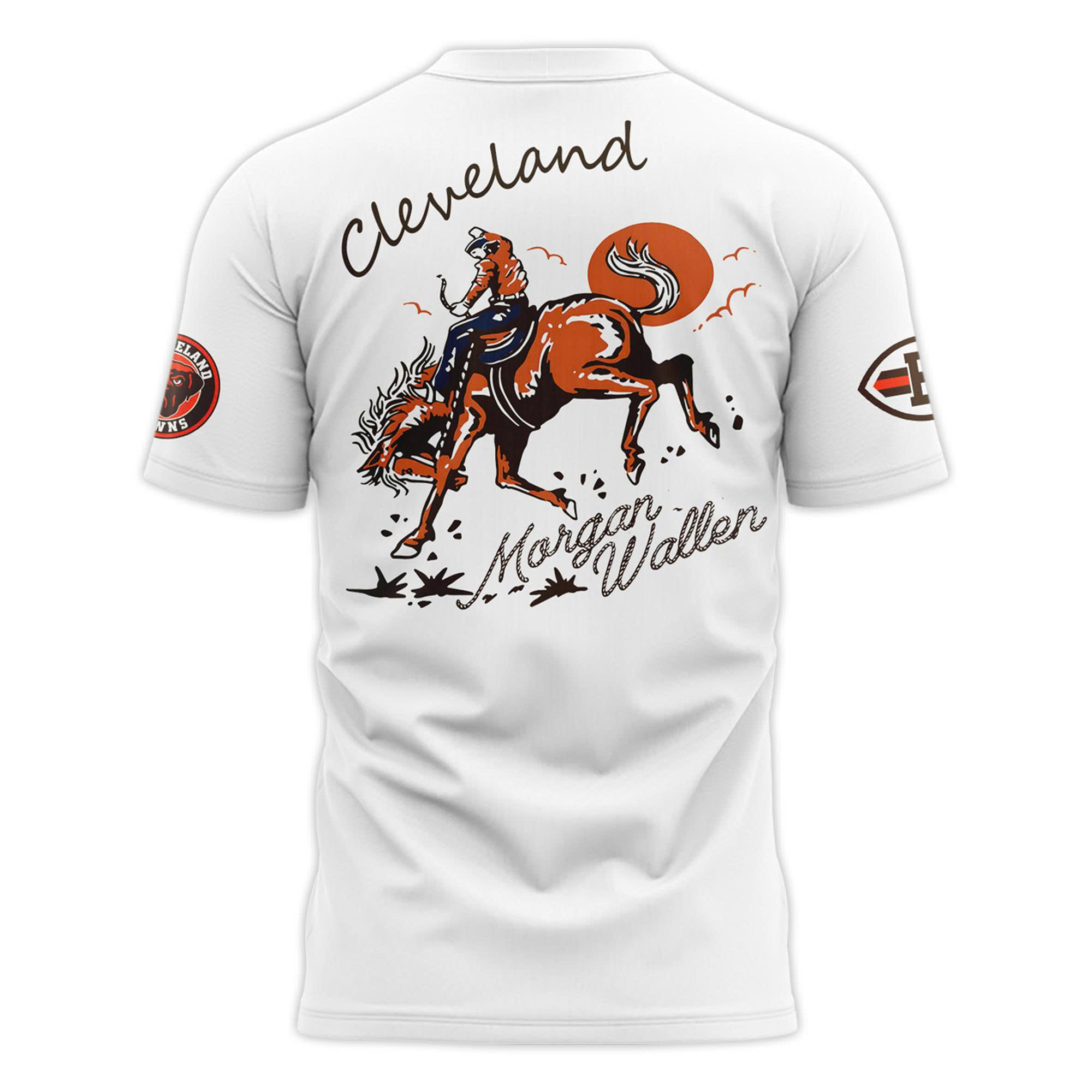 Cleveland Browns x Morgan Wallen Tour 2025 White Shirt Cleveland Browns x Morgan Wallen Tour 2025 White Shirt