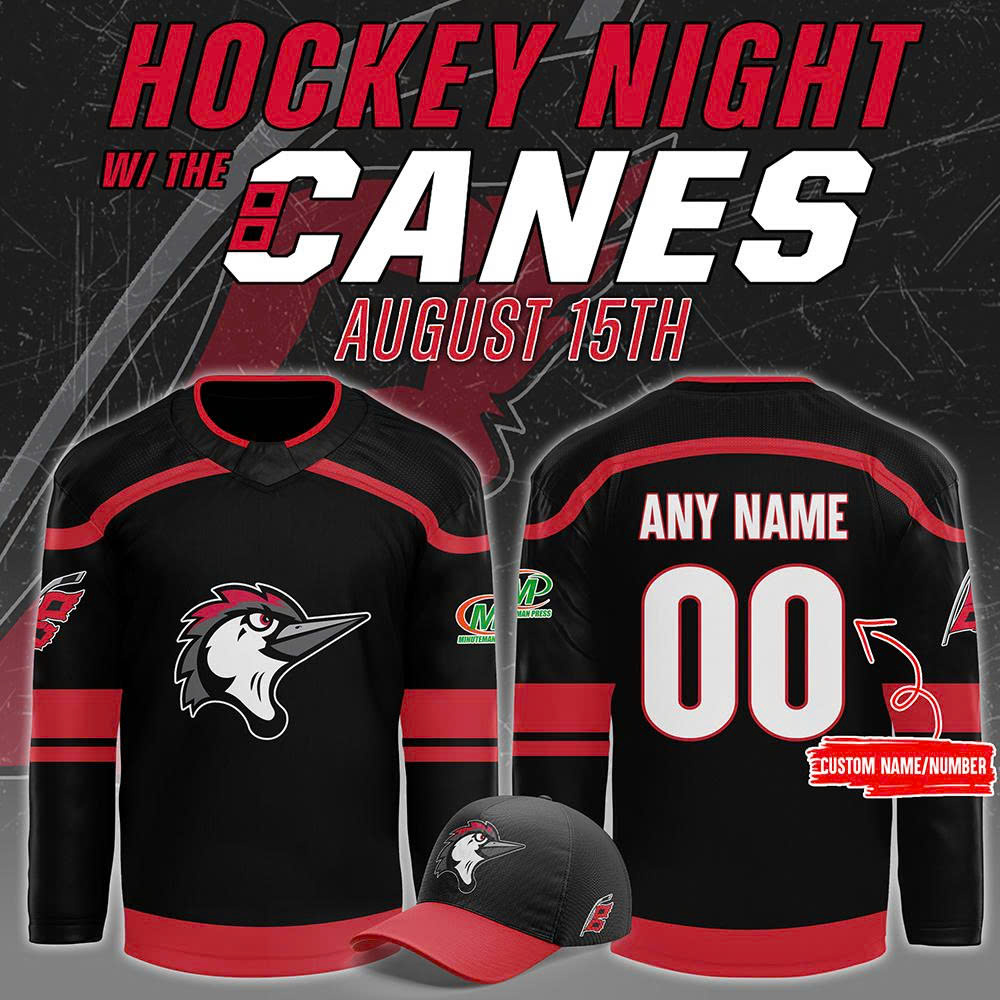 Fayetteville Woodpeckers Hockey Night with the Canes Custom Hockey Jersey Fayetteville Woodpeckers Hockey Night with the Canes Custom Hockey Jersey