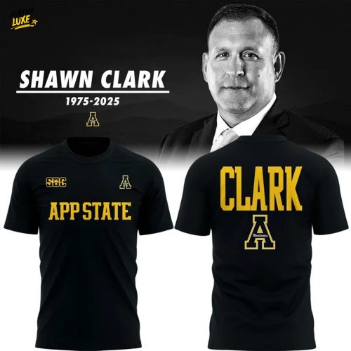 Appalachian State Mountaineers Thank You Shawn Clark Uniform Black T-Shirt