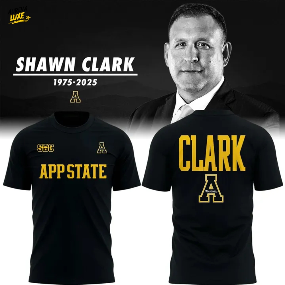 Appalachian State Mountaineers Thank You Shawn Clark Uniform Black T-Shirt Appalachian State Mountaineers Thank You Shawn Clark Uniform Black T-Shirt