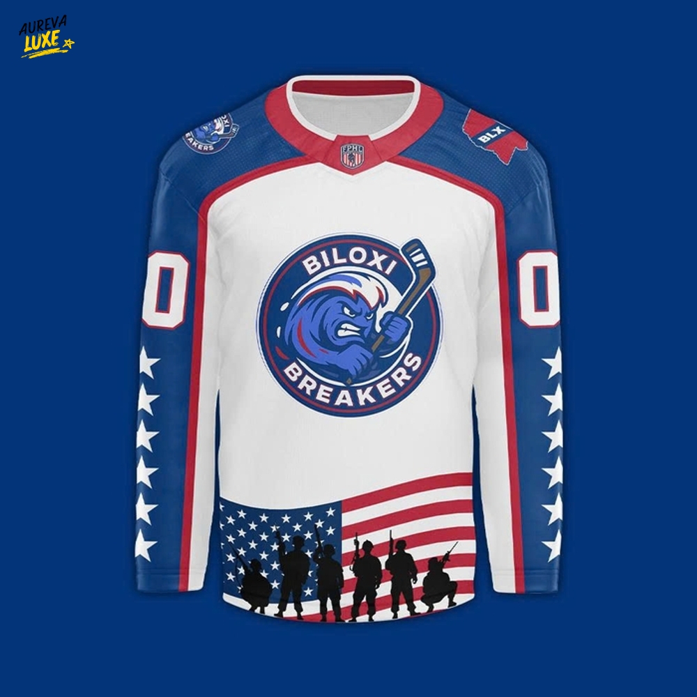 Biloxi Breakers Veterans Day 2025 Hockey Jersey Biloxi Breakers Veterans Day 2025 Hockey Jersey