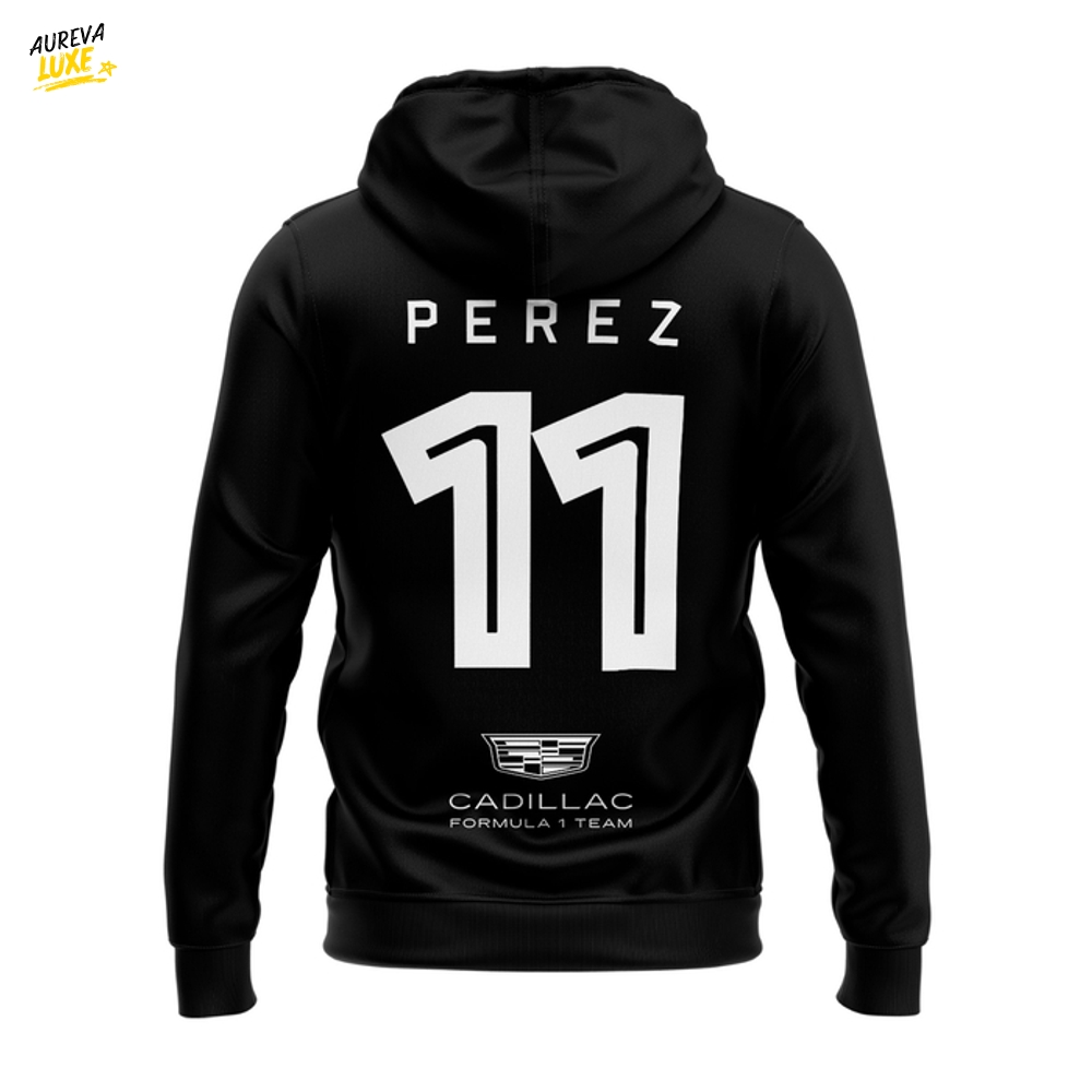 Cadillac Formula 1 Team Sergio Perez Black Hoodie Cadillac Formula 1 Team Sergio Perez Black Hoodie