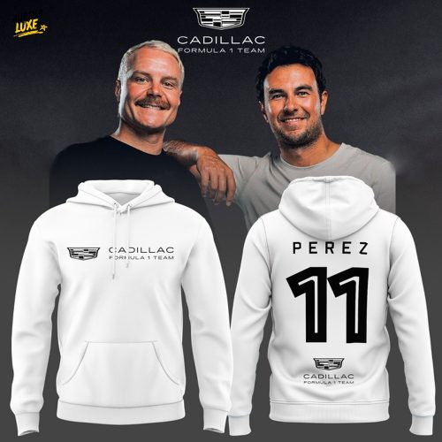 Cadillac Formula 1 Team Sergio Perez White Hoodie